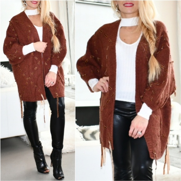 MODA ME COUTURE Sweaters - Cardigan ANNABELLE Ribbon Detailed Cardigan